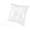 Miskall White Satin Bowknot Ring Bearer Holder Pillows with Simulation Pearl Wedding Ring Pillow Wedding Engagement Party Accessories (20 * 20CM) view 1
