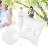 Miskall White Satin Bowknot Ring Bearer Holder Pillows with Simulation Pearl Wedding Ring Pillow Wedding Engagement Party Accessories (20 * 20CM) view 2