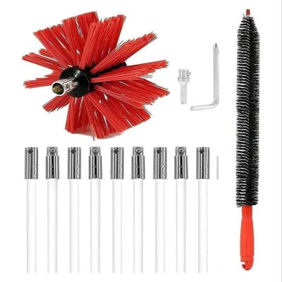 chimney sweep kit 30 FT Dryer Vent Cleaning Brush,Dryer Vent Cleaner Kit,Chimney Cleaning Brush Kit,Fireplace Chimney Brushes Kit,Dryer Duct Cleaning Kit,Use With Or Without A Power Drill ( Color : 9