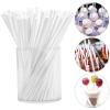 200Pcs 6 Inch White Paper Lollipop Sticks, Paper Sucker Sticks, Cake Pop Stick for Cake Toppers, Chocolate, Cookie, Rainbow Candy  view 4