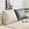 Lumbar Back Support Cushion for Sofa, Waterproof PU Leather Backrest Pillow for Bed/TV/Sofa, Waist Support Reading Pillow with Removable Cover and Zipper (Grey,60 * 50 * 20cm) view 2
