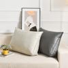Lumbar Back Support Cushion for Sofa, Waterproof PU Leather Backrest Pillow for Bed/TV/Sofa, Waist Support Reading Pillow with Removable Cover and Zipper (Grey,60 * 50 * 20cm) view 3