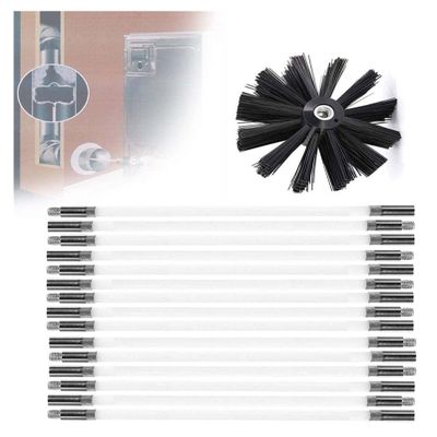 chimney sweep kit Dry Vent Cleaning Brush Kit, Lint Remover For Dryer Duct - Fireplace Chimney Sweep Cleaning Brush With Long Flexible Rods, With Or Without A Power Drill ( Color : 15 Rods , Size : 61