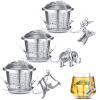 3 Sets Tea Infusers Steeper for Loose Leaf Tea Holder Stainless Steel Tea Ball Mesh Strainer Filters with Drip Trays and Pendant(Animal Style) view 1