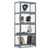 MoNiBloom 4-Tier Display Cabinet with Acrylic Doors - 55 Transparent Bamboo Display Case for Figures and Curio Collection, Floor Standing - Grey view 1