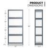 MoNiBloom 4-Tier Display Cabinet with Acrylic Doors - 55 Transparent Bamboo Display Case for Figures and Curio Collection, Floor Standing - Grey view 3