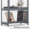MoNiBloom 4-Tier Display Cabinet with Acrylic Doors - 55 Transparent Bamboo Display Case for Figures and Curio Collection, Floor Standing - Grey view 4
