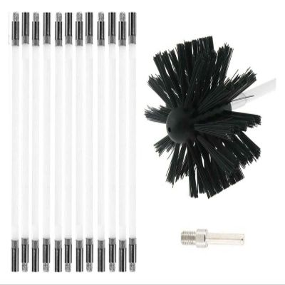 chimney sweep kit Chimney Brush Rod Kit , Dryer Duct Cleaning Kit, Lint Remover ,Synthetic Brush Head Vent Cleaning Kit Chimney Sweep Kit Includes 6/9/12/15 Flexible Rods ( Color : 12 Rods , Size : 41