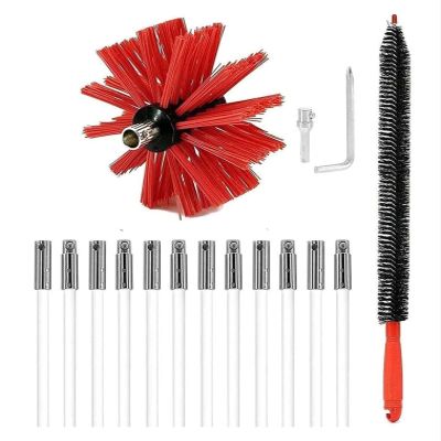 chimney sweep kit 30 FT Dryer Vent Cleaning Brush,Dryer Vent Cleaner Kit,Chimney Cleaning Brush Kit,Fireplace Chimney Brushes Kit,Dryer Duct Cleaning Kit,Use With Or Without A Power Drill ( Color : 12