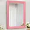 AAZZKANG Rectangle Mirror with Wood Frame Modern Farmhouse Wall Mirrors Decor Large 20"x16" for Bedroom Bathroom Living Room Pink view 1