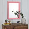 AAZZKANG Rectangle Mirror with Wood Frame Modern Farmhouse Wall Mirrors Decor Large 20"x16" for Bedroom Bathroom Living Room Pink view 3