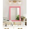 AAZZKANG Rectangle Mirror with Wood Frame Modern Farmhouse Wall Mirrors Decor Large 20"x16" for Bedroom Bathroom Living Room Pink view 4