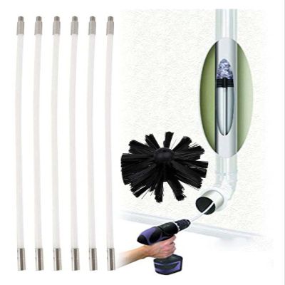 chimney sweep kit Dryer Vent/Duct Brush Cleaning Kit Chimney Cleaning Kit Lint Remover Working With Or Without Drill Includes 6/9/12/15 Flexible Rods + 1 Brush Head+ 1 M8 Thread ( Color : 6 Rods , Siz
