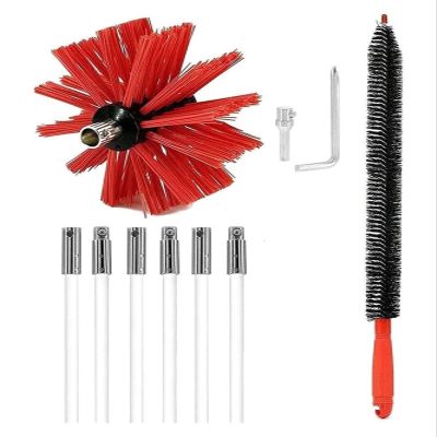 chimney sweep kit 30 FT Dryer Vent Cleaning Brush,Dryer Vent Cleaner Kit,Chimney Cleaning Brush Kit,Fireplace Chimney Brushes Kit,Dryer Duct Cleaning Kit,Use With Or Without A Power Drill ( Color : 6