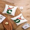 1pc Christmas Hat & Letter Graphic Cushion Cover Without Filler (Color : Multicolor, Size : Small) view 4