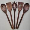 5PCS Black Walnut Kitchen Utensil Set Kitchen Cooking Set Wooden Spatula Wooden Spoon Cooking Set for Stirring Mixing Serving Wooden Spoons for Cooking 14" Wooden Utensils for Cooking,5pcs view 1