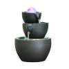 Indoor Tabletop Waterfall Fountain Indoor Fountain Tabletop Fountain Black Level 3 Ceramic Bowl Waterfall Fountains Relaxation Water Feature Meditation Desktop Fountain for Home Office Decor Meditatio view 1
