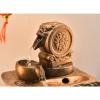 Indoor Tabletop Waterfall Fountain Chinese Ceramic Brave Sculpture Desktop Fountain Indoor Decorative Fountain Desktop Circulating Water Landscape Office Living Room Decoration Meditation Fountain view 3
