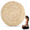 Levemolo Round Straw Weave Cushion 11.61 Inch Hand-Woven Yoga Seat Cushion for Meditation Floor Sitting Tatami Windowsill with Breathable Space Cotton Filling view 1