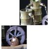 Indoor Tabletop Waterfall Fountain Tabletop Water Fountain, Ceramic Meditation Fountain, Desktop Fountain with Waterwheel, Indoor Waterfall Feature for Home Office Decor Relaxation Meditation Fountain view 3