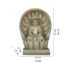 HIHELO Indoor Tabletop Waterfall Fountain Buddha Tranquility Tabletop Water Fountain with LED Lights - Zen Tabletop Water Fountainfor Table Desk Home Office Bedroom Relaxation Meditation Fountain view 2