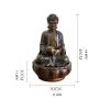 HIHELO Indoor Tabletop Waterfall Fountain Indoor/Outdoor Buddha Tabletop Water Fountain Sitting Buddha Zen Water Fountain - Zen Tabletop Water Fountain for Home Office Decor Meditation Fountain view 2