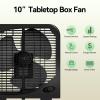 shinic 10" Tabletop Box Fan for Bedroom, 2 Speeds, Quiet Table Fan with Strong Airflow, Energy Efficient Small Box Fan, Portable Kitchen Exhaust Fan for Bedroom Bathroom Office Dorm Workshop, Black view 4