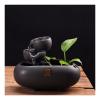 Indoor Tabletop Waterfall Fountain 2 Step Ceramic Waterfall Indoor Fountain Tabletop Water Fountain Zen Tabletop Fountain for Office Home Indoor Decoration 7.0 Inch Tall Fountain (Black) Meditation Fo view 1