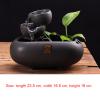 Indoor Tabletop Waterfall Fountain 2 Step Ceramic Waterfall Indoor Fountain Tabletop Water Fountain Zen Tabletop Fountain for Office Home Indoor Decoration 7.0 Inch Tall Fountain (Black) Meditation Fo view 2