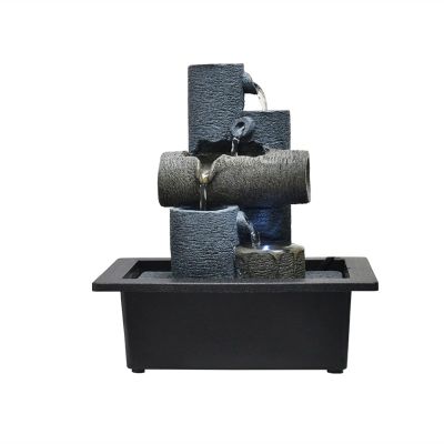 Indoor Tabletop Waterfall Fountain Indoor Fountain Tabletop Fountains Multi-Colored LED Lights Perfect Size for Home Office Soothing Cascading Water Sounds Tiered Desktop Features Meditation Fountain