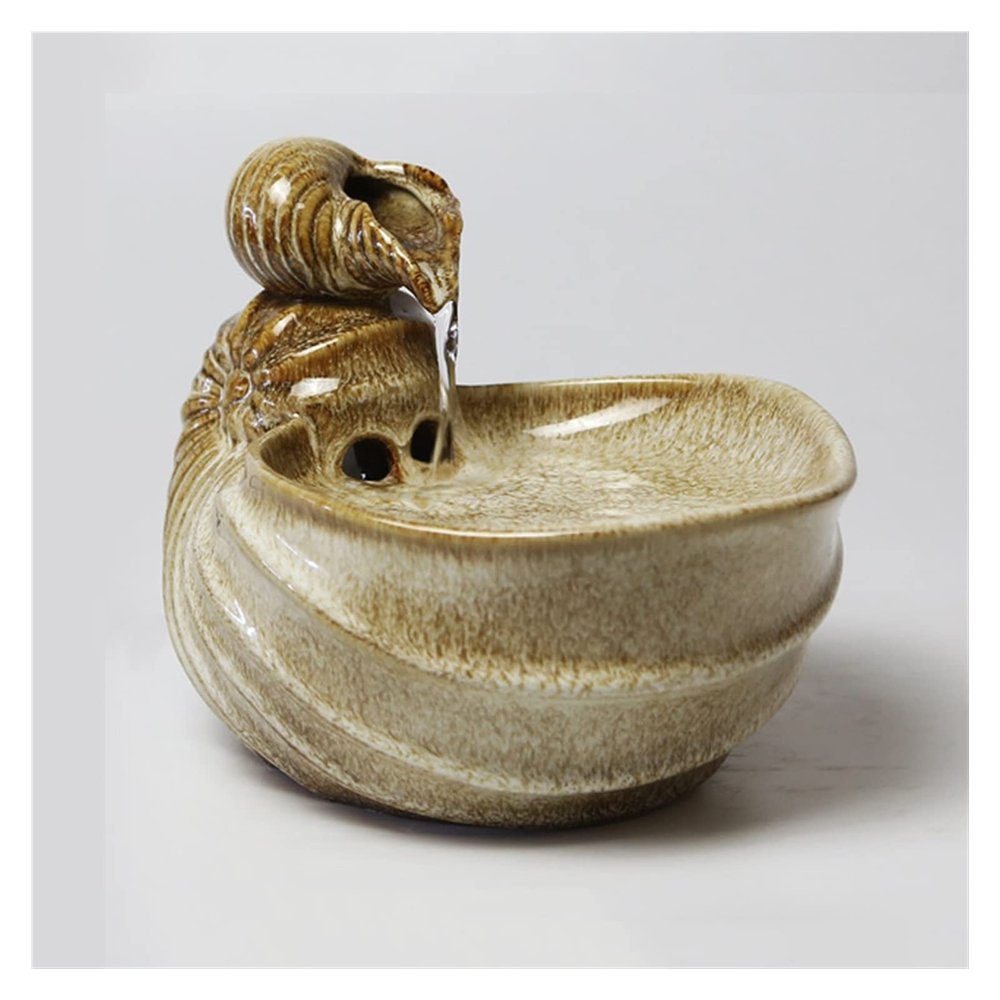 HIHELO Indoor Tabletop Waterfall Fountain Indoor Tabletop Water Fountain - Desktop Ceramic Flowing Water Fountain Home Living Room Lucky Small Fountain Desktop Office Decor Meditation Fountain