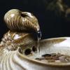 HIHELO Indoor Tabletop Waterfall Fountain Indoor Tabletop Water Fountain - Desktop Ceramic Flowing Water Fountain Home Living Room Lucky Small Fountain Desktop Office Decor Meditation Fountain view 3