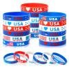 JUNEBRUSHS 42pcs 4th of July Party Favors Silicone Bracelets American Flag Red White and Blue Rubber Wristbands for Patriotic Independence Day Party Holiday Decorations Accessories Gift (6 Designs) view 1