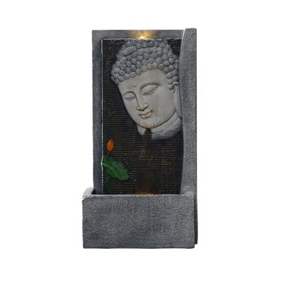 HIHELO Indoor Tabletop Waterfall Fountain Water Fountains Indoor Waterfalls Buddha Tabletop Water Fountain with Light Indoor Buddha Fountain - Zen Tabletop Water Fountain Meditation Fountain