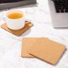 3pcs Square Cork for Drinks Reusable Absorbent Cup Mats Thick Natural Mats for Home Office Coffee Shop Protect Tabletops Keep Dry view 4