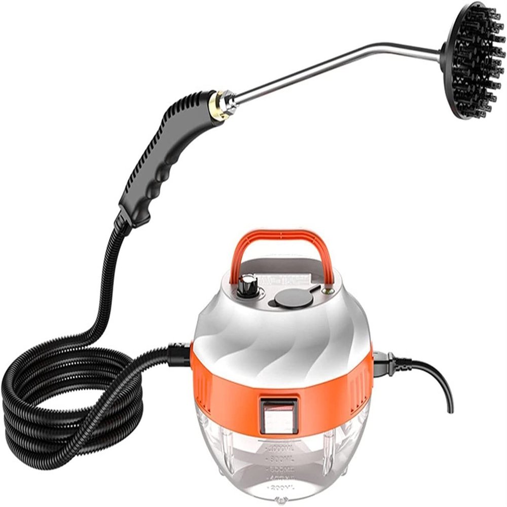 High Pressure Handheld Steam Cleaner,High Temperature Pressurized Steam Cleaning Machine with Brush Heads for Kitchen Furniture Bathroom Car (Color : White)