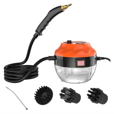 High Pressure Handheld Steam Cleaner,High Temperature Pressurized Steam Cleaning Machine with Brush Heads for Kitchen Furniture Bathroom Car (Color : Orange)