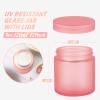 Hoa Kinh 4oz Glass Jars with Lids, 12 Pack Frosted Pink Small Cosmetic jar view 3