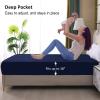 Waterproof Mattress Protector King, Fitted Sheet Style Breathable Mattress Cover with Deep Pocket Fits Up to 18'', Noiseless Bed Cover for Kids Adults Pets, Machine Washable (Navyblue, 76'' X 80'') view 4
