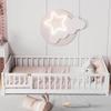 i-POOK Twin Floor Bed for Children, Sturdy Wood Montessori Bed Frame with Wood Slats, Fence & Door, Montessori Floor Bed for Girls and Boys, White view 3