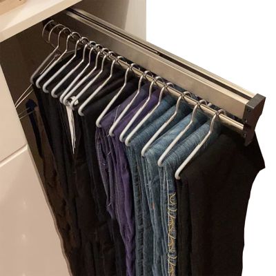 Closet Clothes Hanger Rail - Heavy Duty Extendable Pull Out Closet Rod, 30-80cm Pull-Out Closet Rod, Closet Clothes Hanger Rail, Wardrobe Clothing RailCloset Organizer Rack For Pants And Coat ( Size