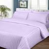 Duvet Cover 400 Thread Count 3 Piece Set with Zipper - 100% Egyptian Cotton Quilts & Comforters Protectors - Soft and Breatheable Beddings - Lavender Stripe, Queen. view 2