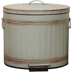 FEHUN Trash Can Accent Decor Retro Trash Can, Blue Living Room Decorative Trash Can Bar Restaurant Pedal Bin Bathroom Trash Can Indoor