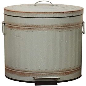 FEHUN Trash Can Accent Decor Retro Trash Can, Blue Living Room Decorative Trash Can Bar Restaurant Pedal Bin Bathroom Trash Can Indoor