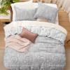 Bedsure Duvet Cover Queen Size - Reversible Grey Queen Duvet Cover Set with Zipper Closure, 3 Pieces Botanical Floral Patterned Bedding Set with 8 Corner Ties and 2 Pillow Shams view 3