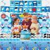 Happy Fathers Day Party Decorations, Happy Fathers Day Party Supplies Set Including Banner, Hanging Swirls, Latex Balloons, Cake Toppers, Tablecloth and Backdrop view 4