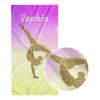 SunFancyCustom Gymnastics Leap Pastel Pink Beach Towel Personalized with Name Sandproof Bath Towels for Swim Sport 30 x 60 Inch view 1