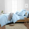 Duvet Cover 600 Thread Count 3 Piece Set with Zipper - 100% Egyptian Cotton Quilts & Comforters Protectors - Soft and Breatheable Beddings - Light Blue Solid, Oversize Queen. view 2