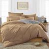 Duvet Cover 1000 Thread Count 3 Piece Set with Zipper - 100% Egyptian Cotton Quilts & Comforters Protectors - Soft and Breatheable Beddings - Taupe Solid, Cal King. view 1
