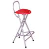 28in Folding Bar Stool for Kitchen, Bistro, Cafe, Collapsible Tall Bar Chair with Backrest and Footrest, Plastic Seat with Handle (Color : Red) view 1